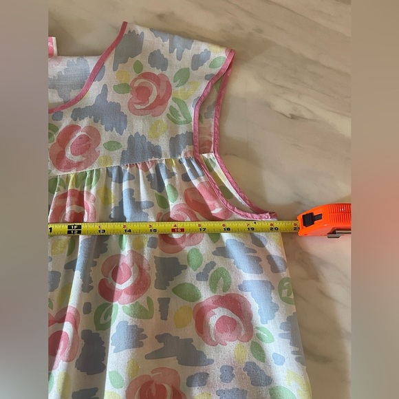 Vintage Carriage Court Floral House Dress Size M Cottagecore Pastel Snap Button - Picture 6 of 7